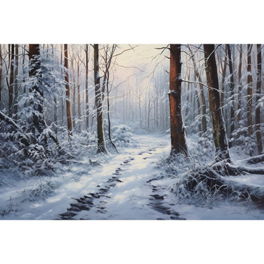 Acrylic Canvas Snowy Winter Forest Path